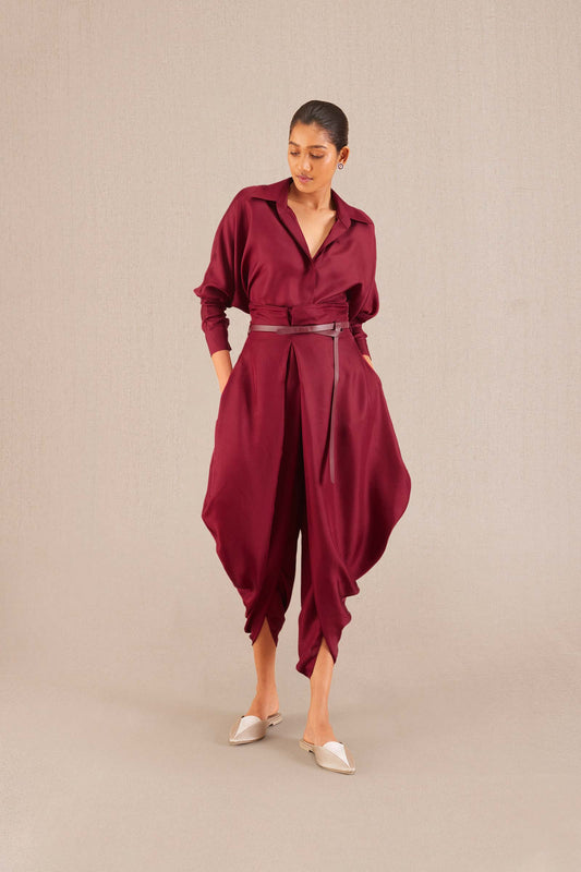 Silk Mehr CoOrd Set – Red