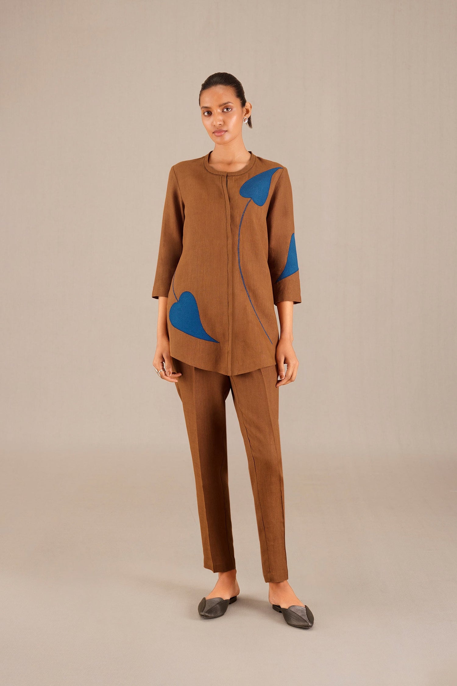 Zenya Shirt Co Ord Set - Clay 