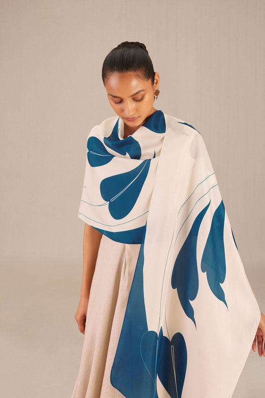 Silk Zaahira Scarf – Blue