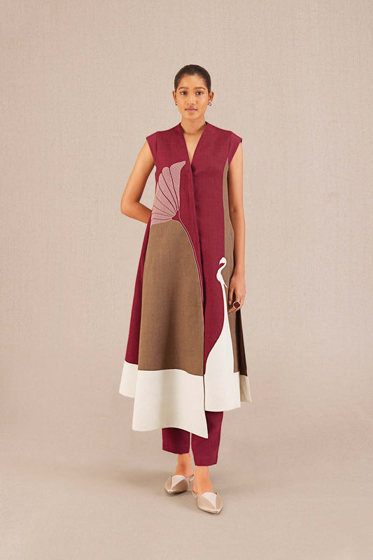 Linen Cora Jacket Set – Red