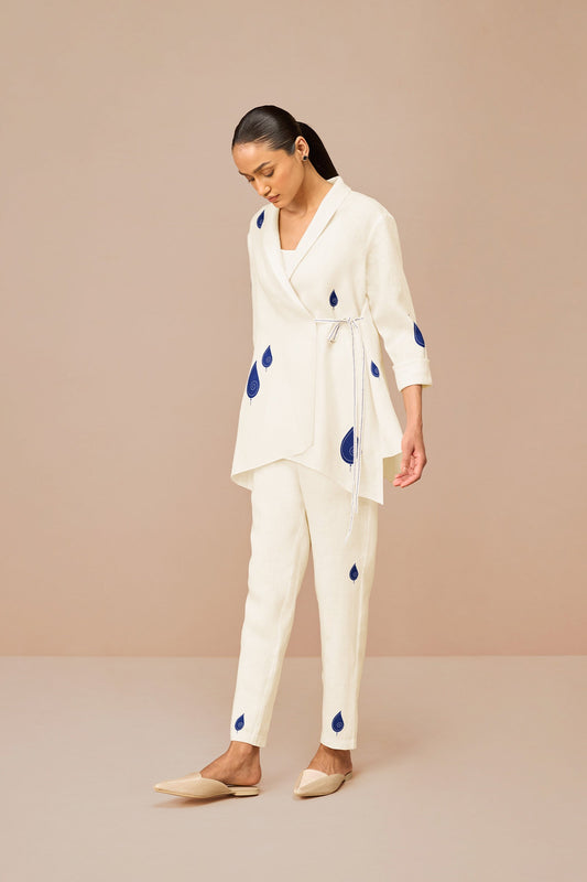 Linen Dahlia Shirt Set – Ivory