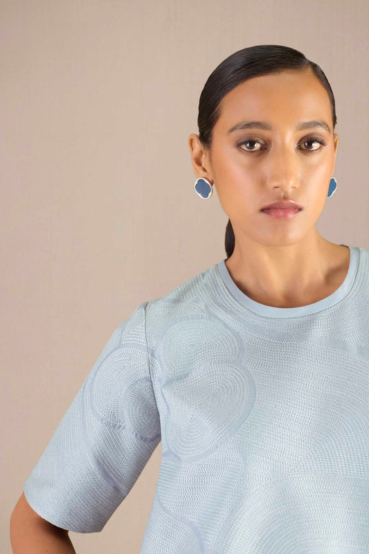 Chanderi Lea Top Set – Blue