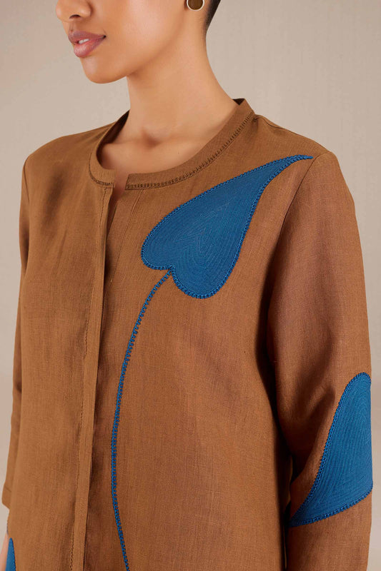 Linen Zenya Shirt Co-ord Set – Brown