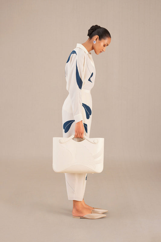 Silk Salma Co-ord Shirt Set – Ivory
