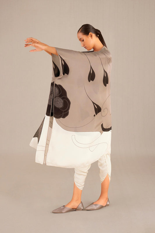 Organza Asfa Cape Set – Beige