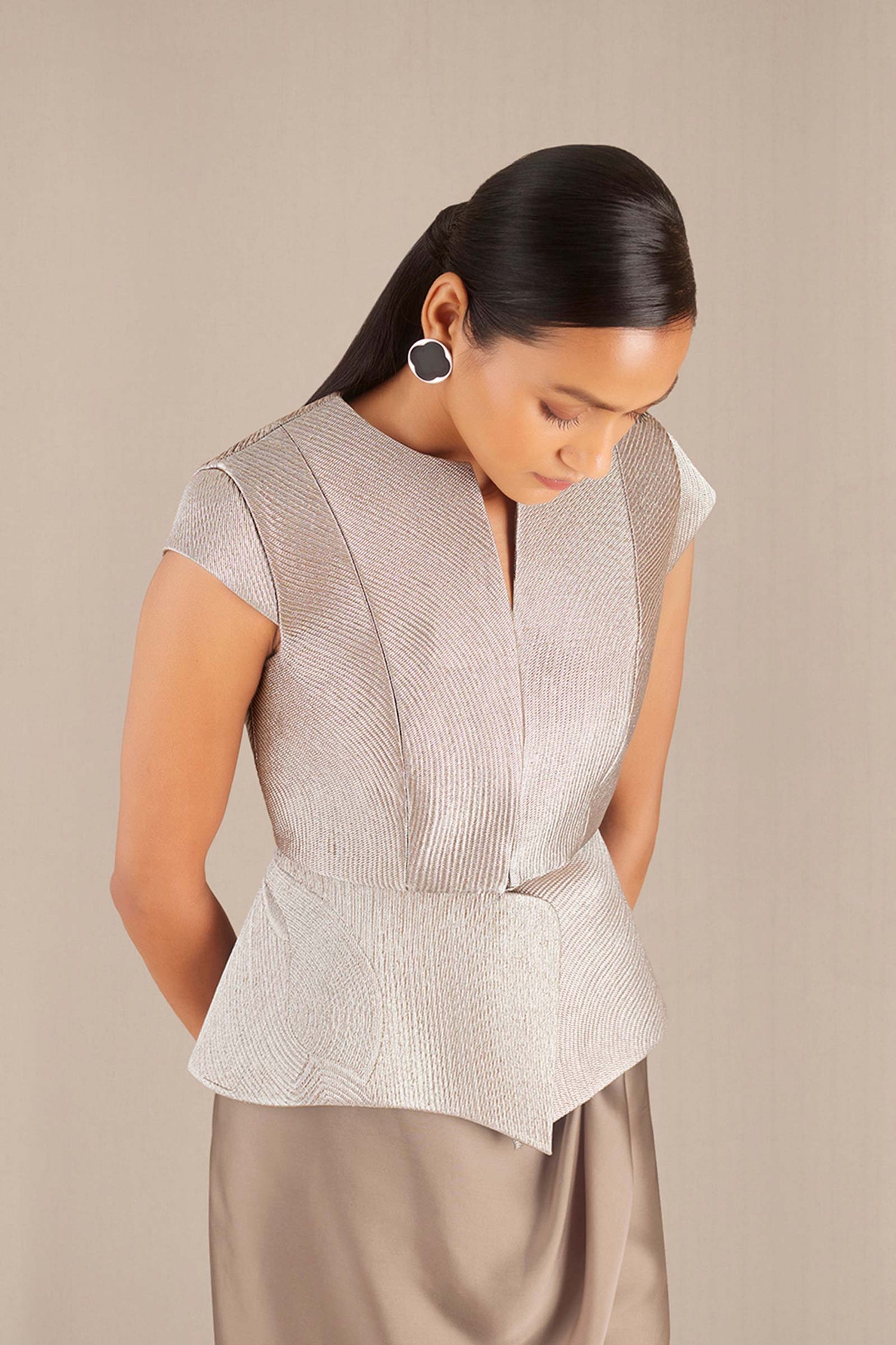 Esme Jacket Set - Metallic Silver 