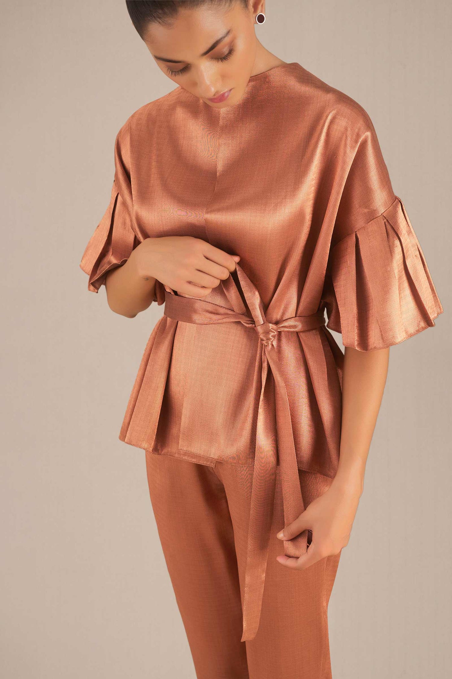 Zeina Cape Set - Metallic Copper