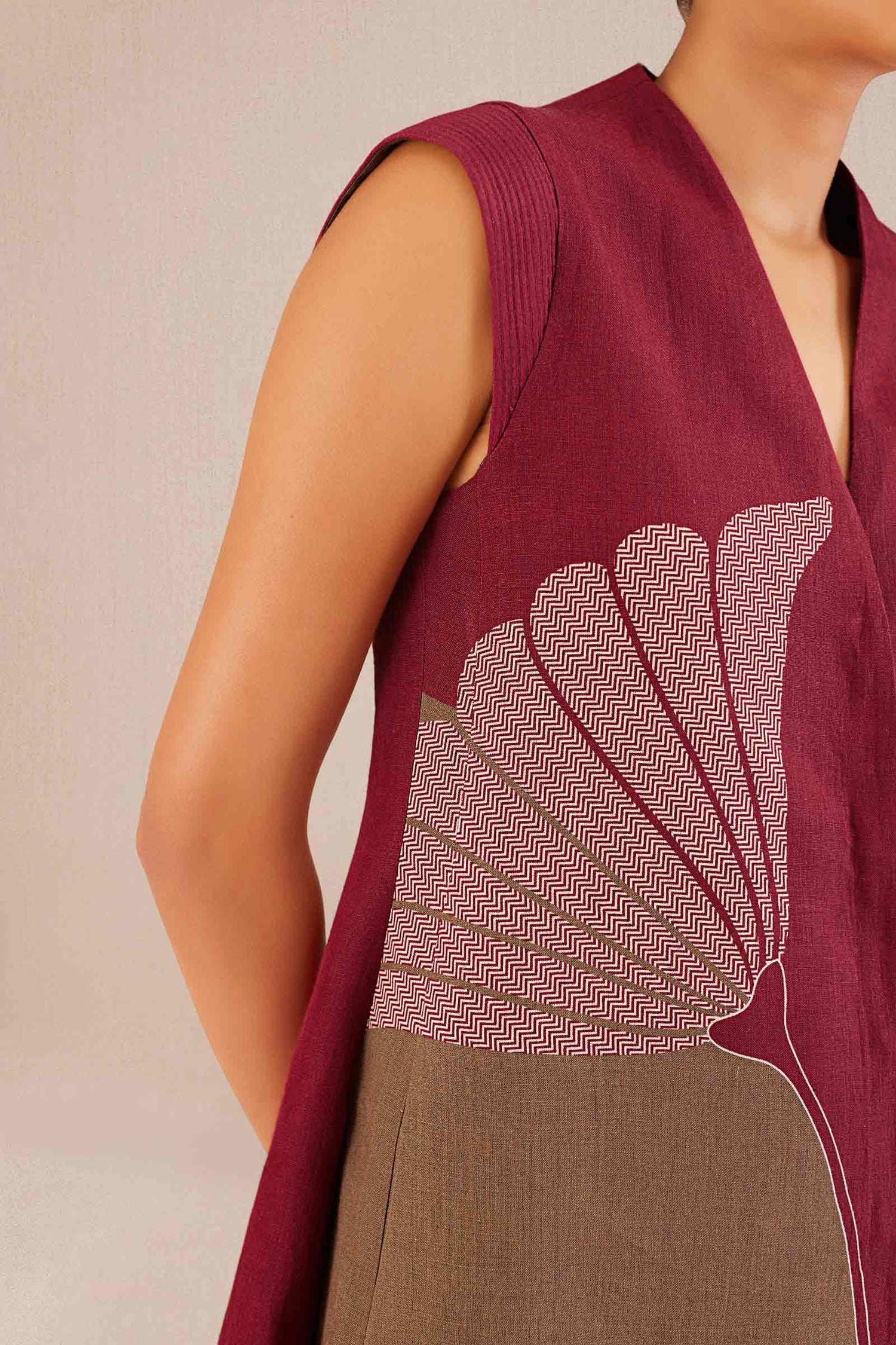 Cora Jacket Set - Wine 