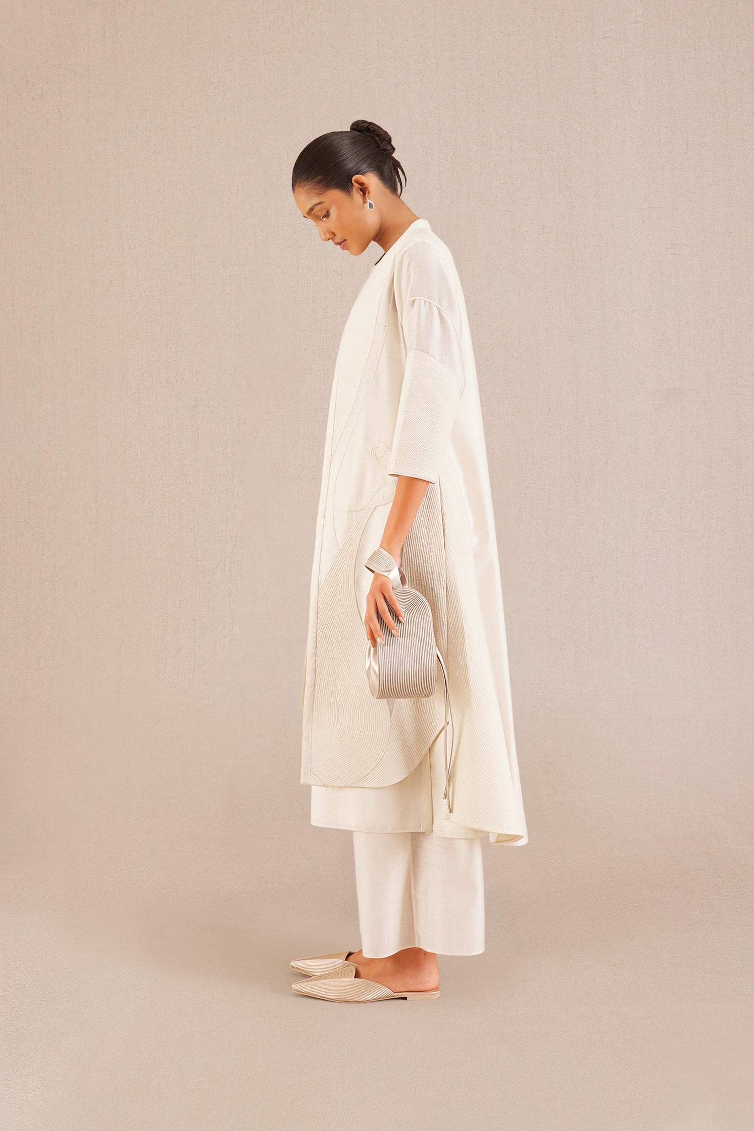 Afza Jacket Set - Ivory