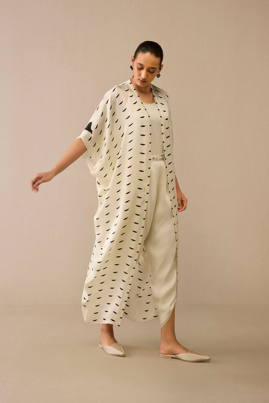 Organza Dillagi Cape Set – Ivory