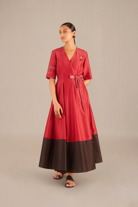 Chanderi Amna Dress – Red