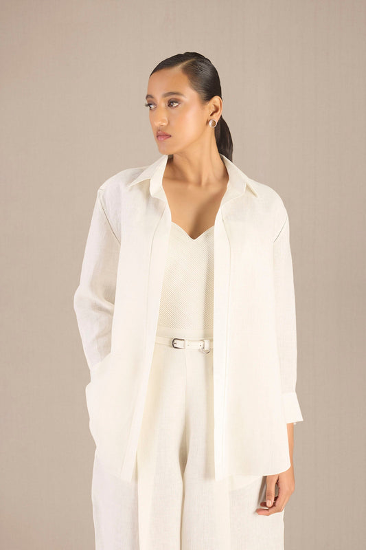 Linen Elizah Shirt Set – Ivory