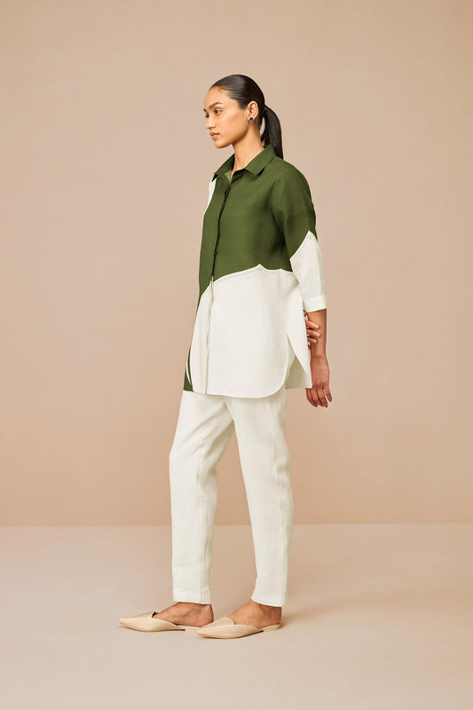 Linen Zelda Shirt Set – Green