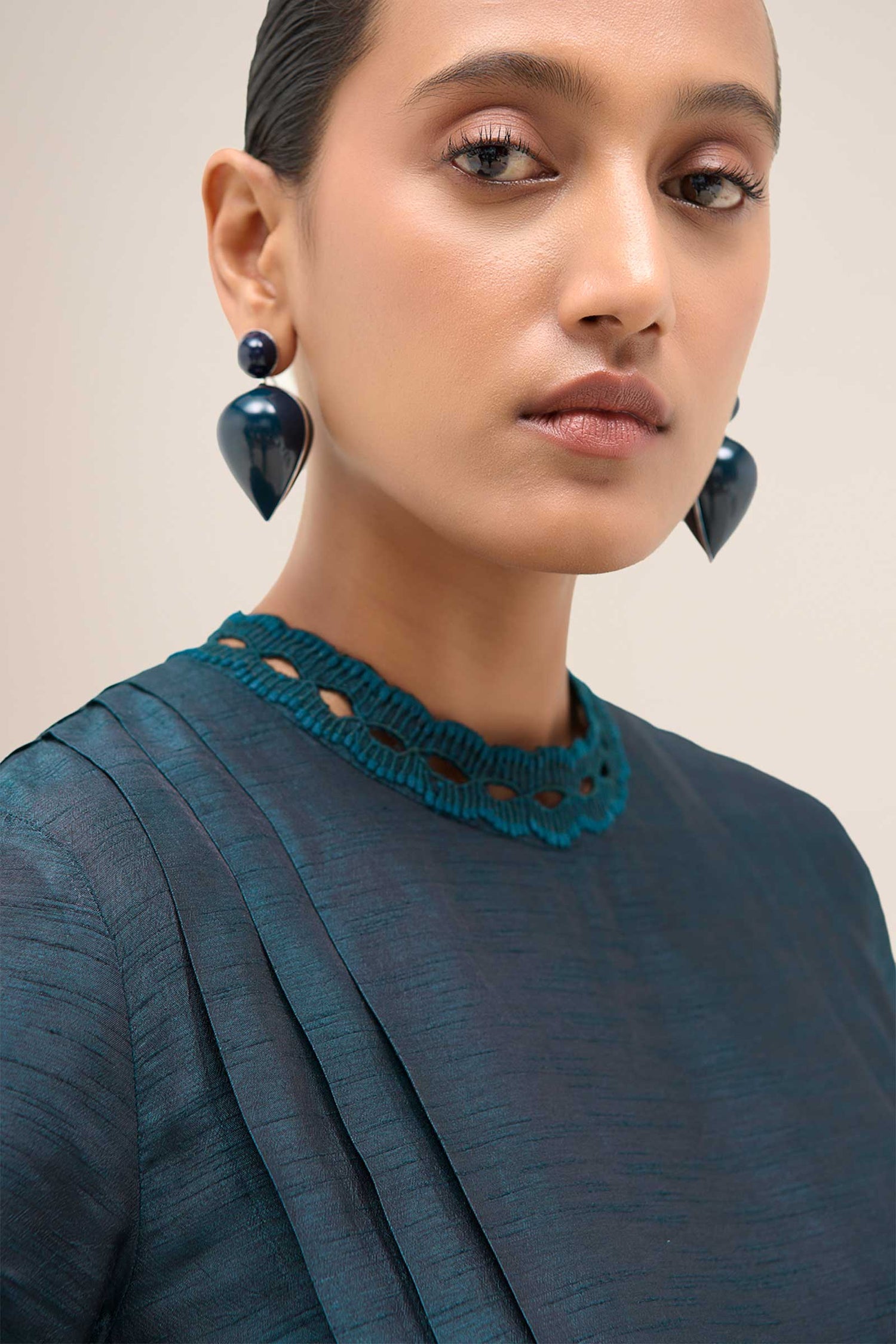  Chanderi Safira Kurta Set – Blue