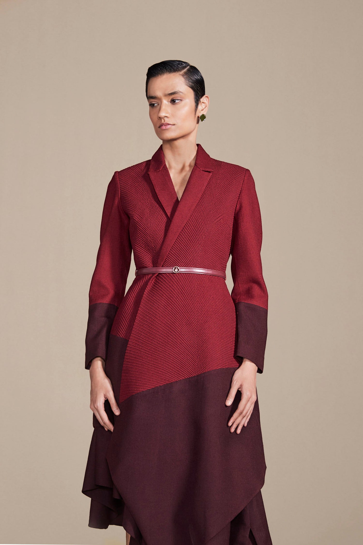 Syrah Jacket Set - Maroon