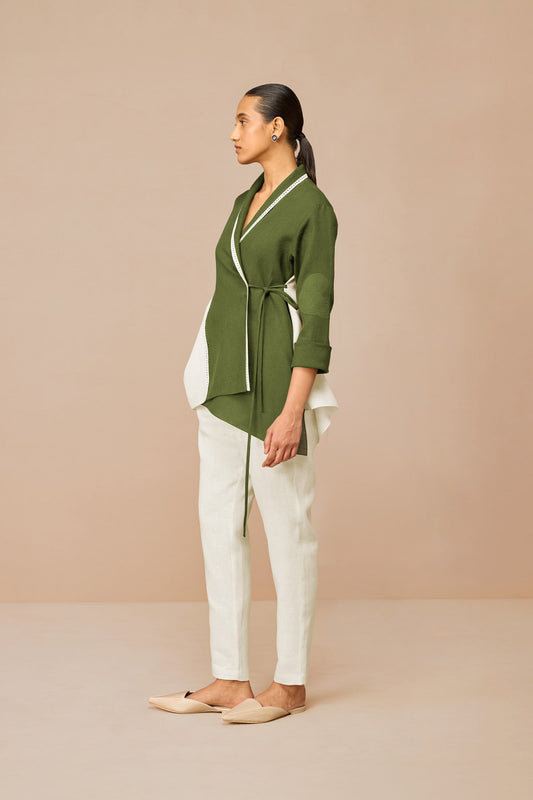 Linen Beia Shirt Set – Green