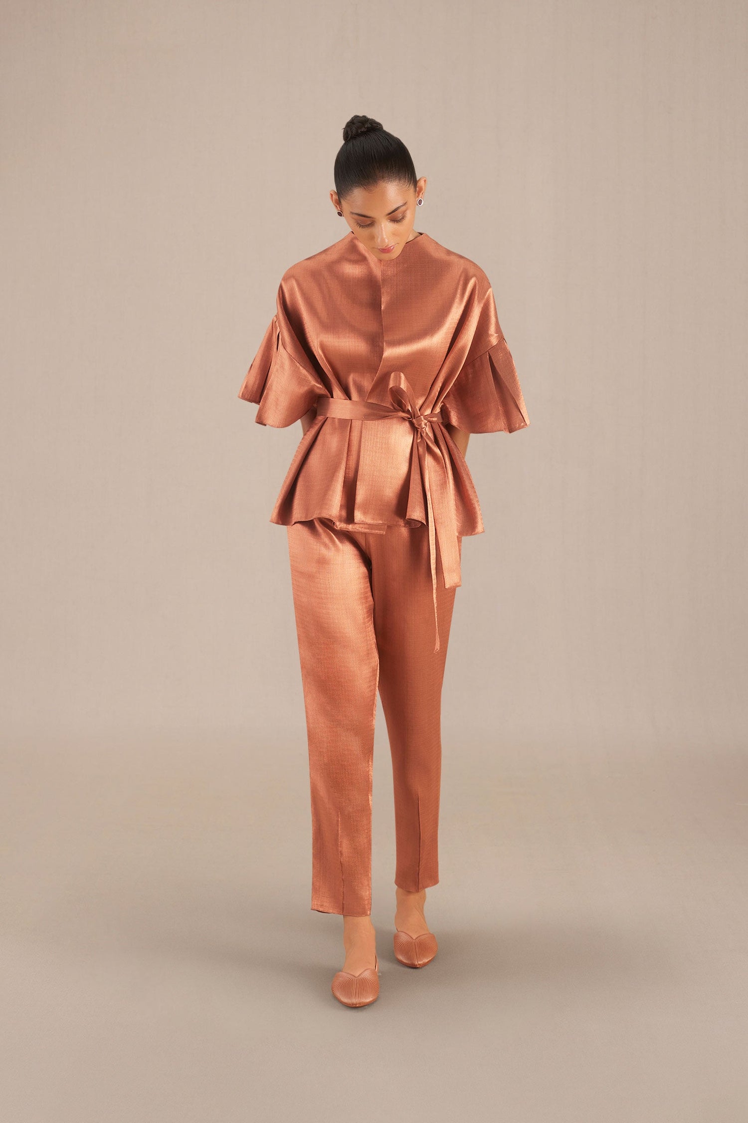 Zeina Cape Set - Metallic Copper