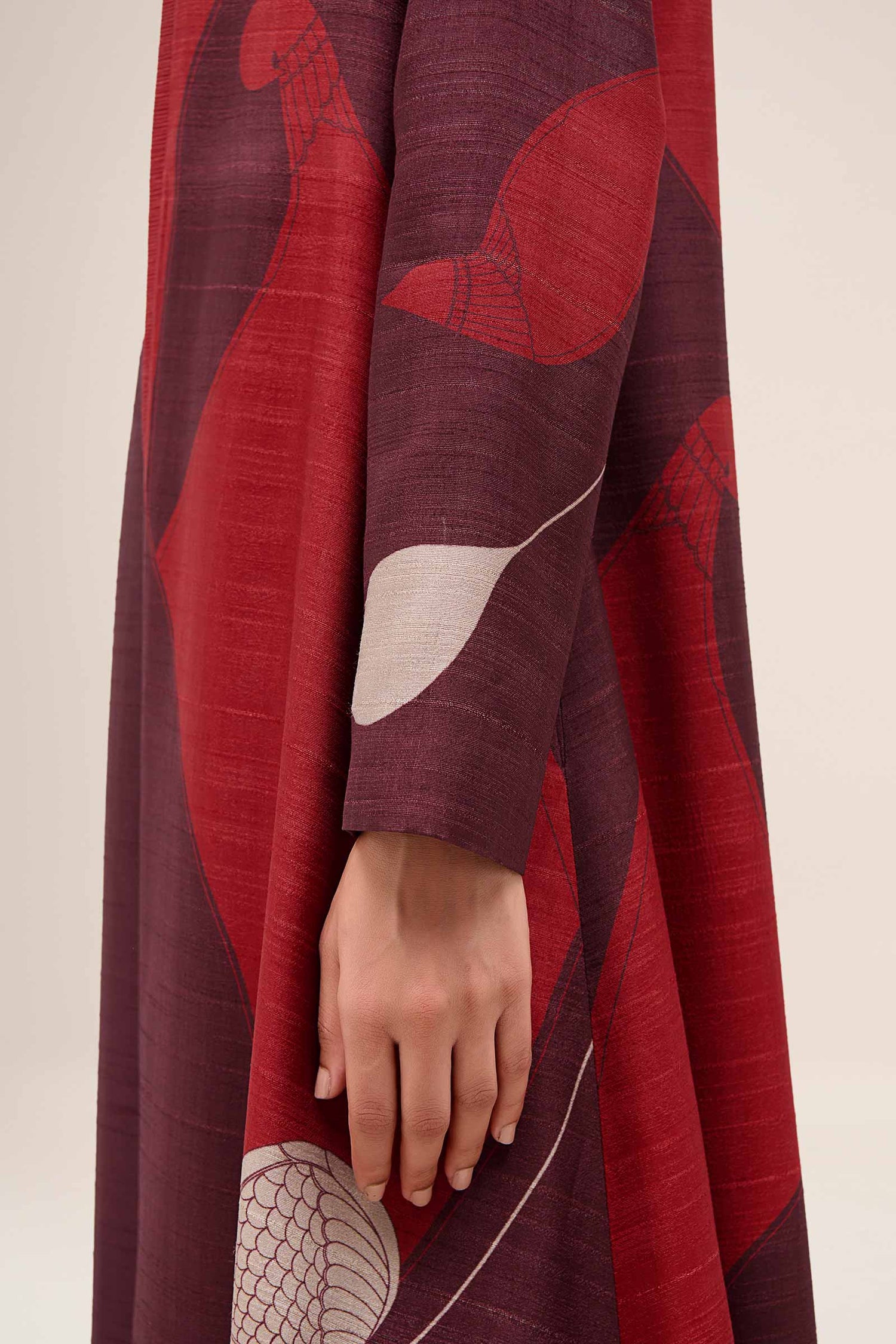 Silk Naaz Abaya Set – Red