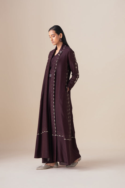   Chanderi Afira Abaya Set – Red
