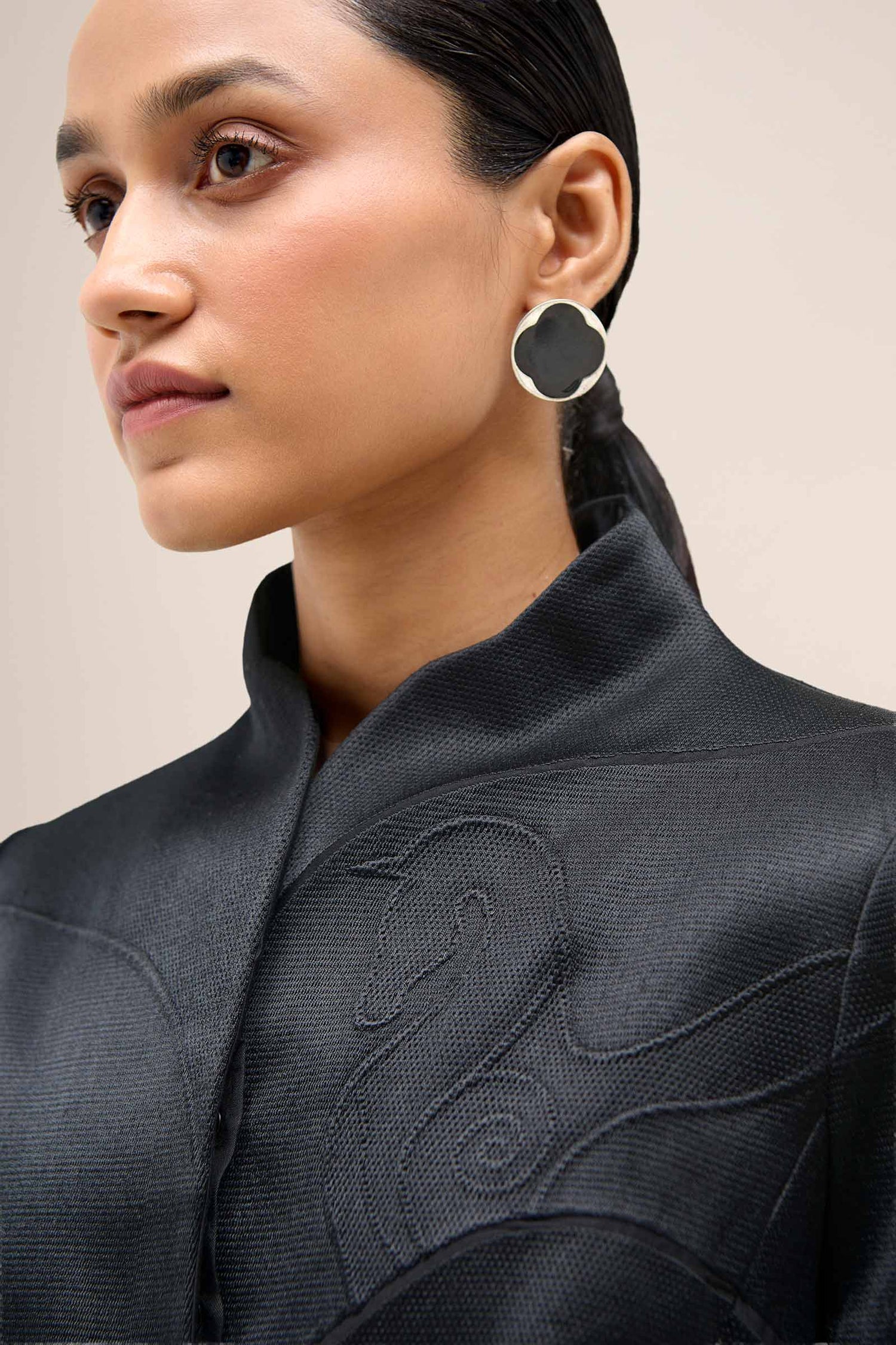  Chanderi Layla Jacket Set – Black