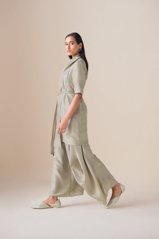 Silk Sera Tunic Set – Beige