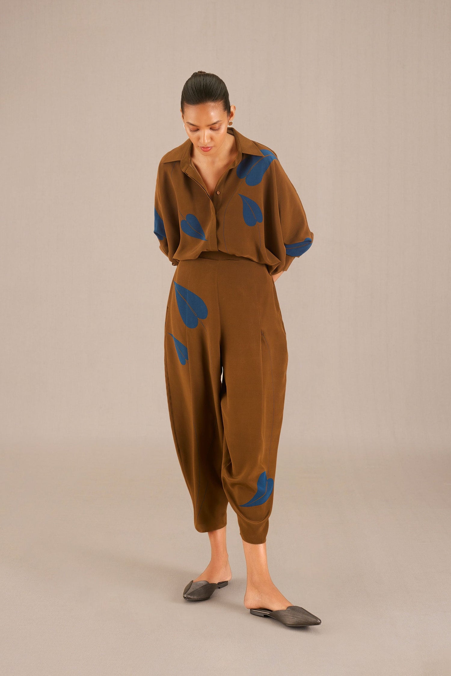 Salma Co Ord Shirt Set - Clay 