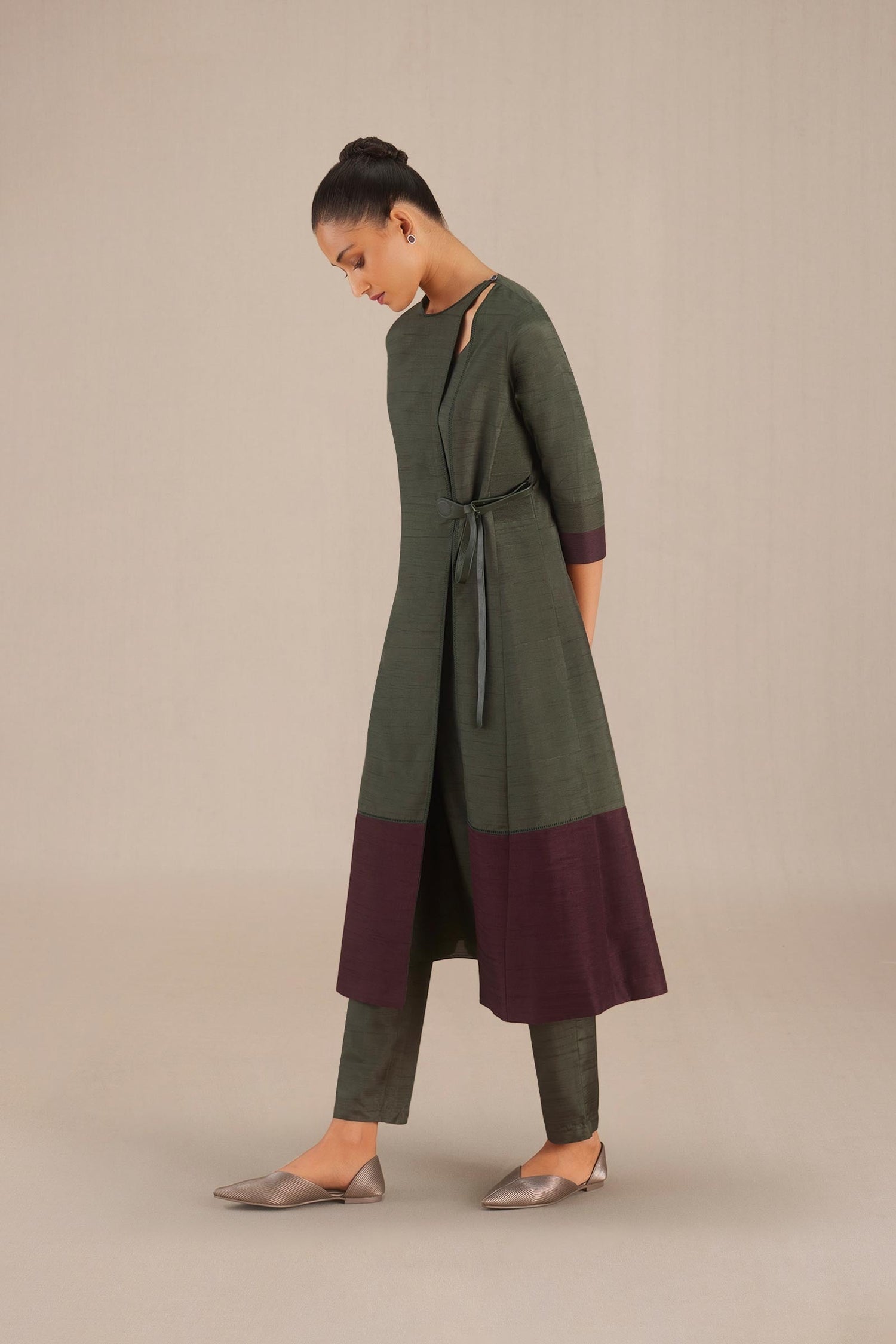 Heba Kurta Set - Olive