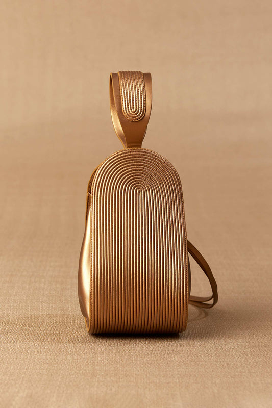 Faux Leather Nésara Bucket Bag – Metallics