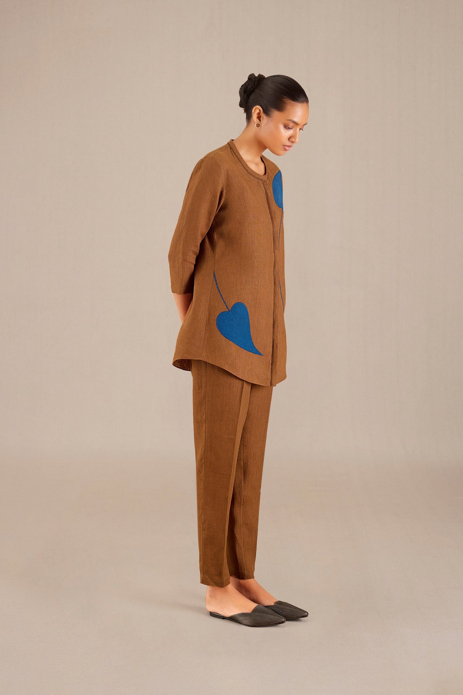 Zenya Shirt Co Ord Set - Clay 