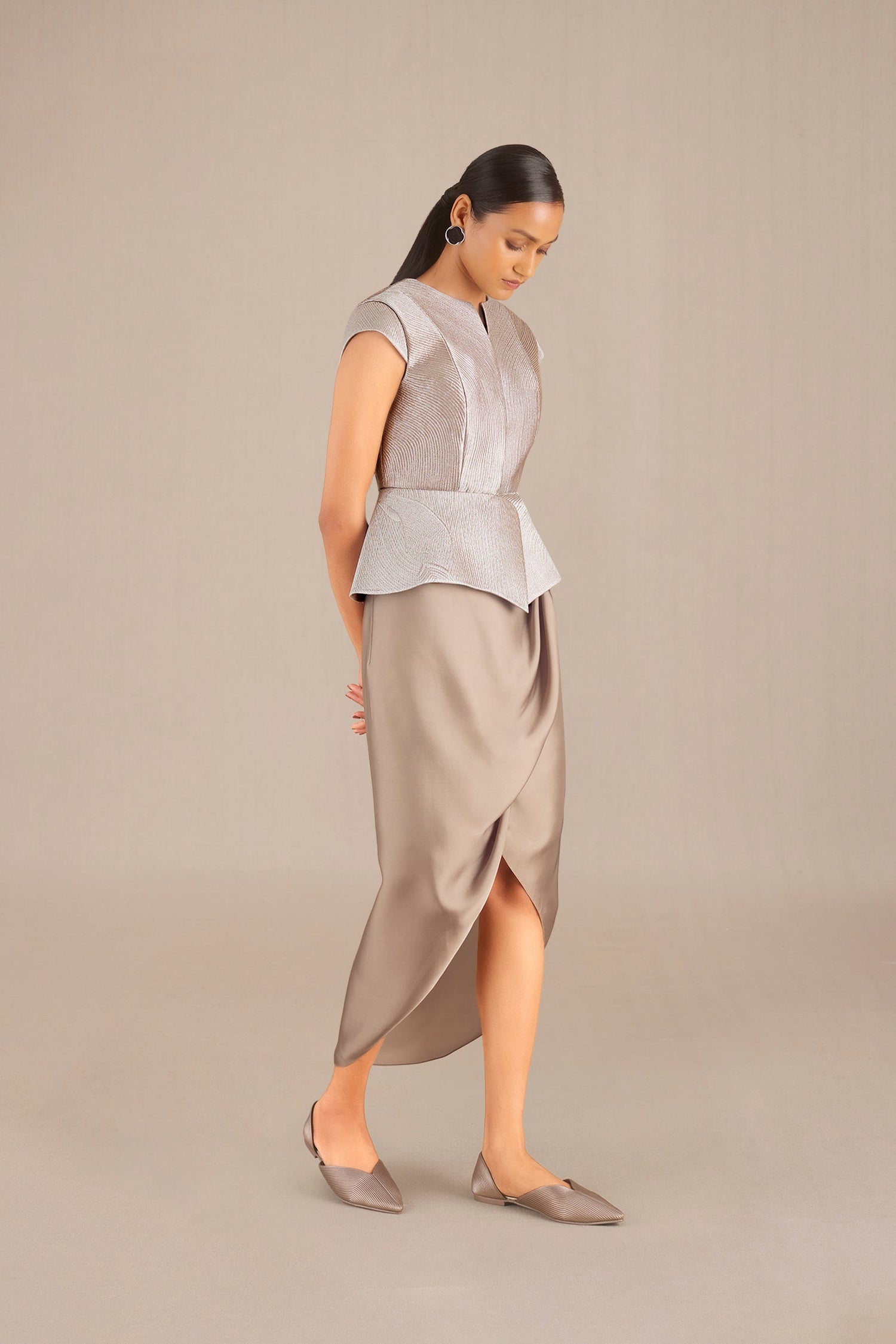 Esme Jacket Set - Metallic Silver 