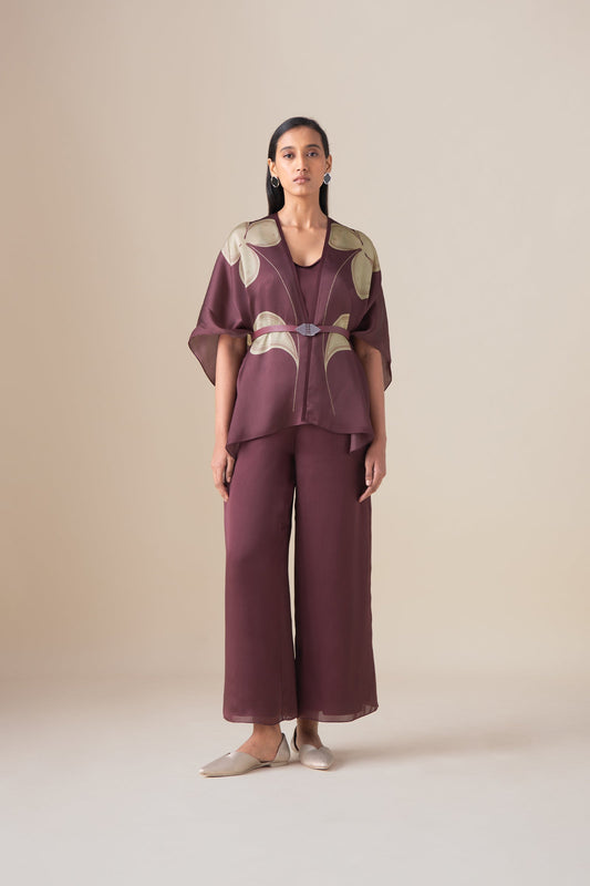 Organza Veya Cape Set – Pink