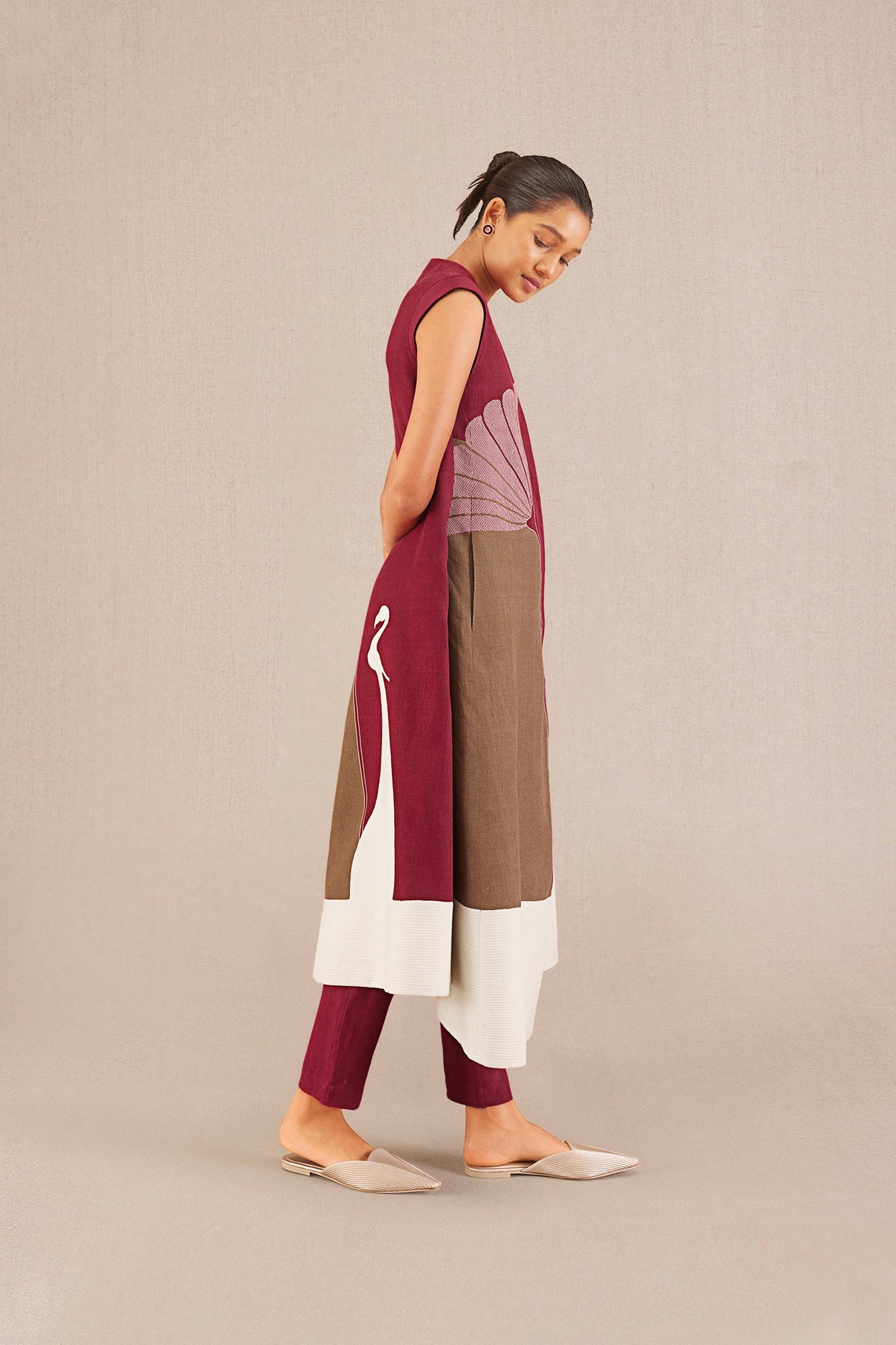 Cora Jacket Set - Wine 