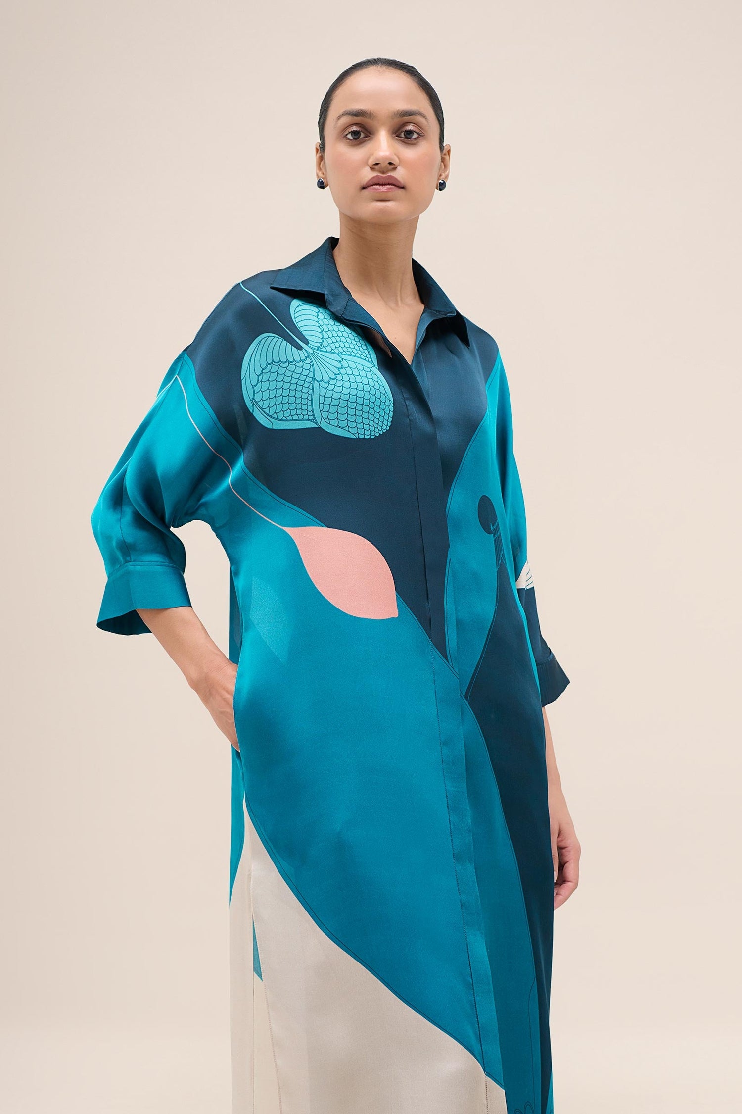  Organza Nila Tunic Set – Blue
