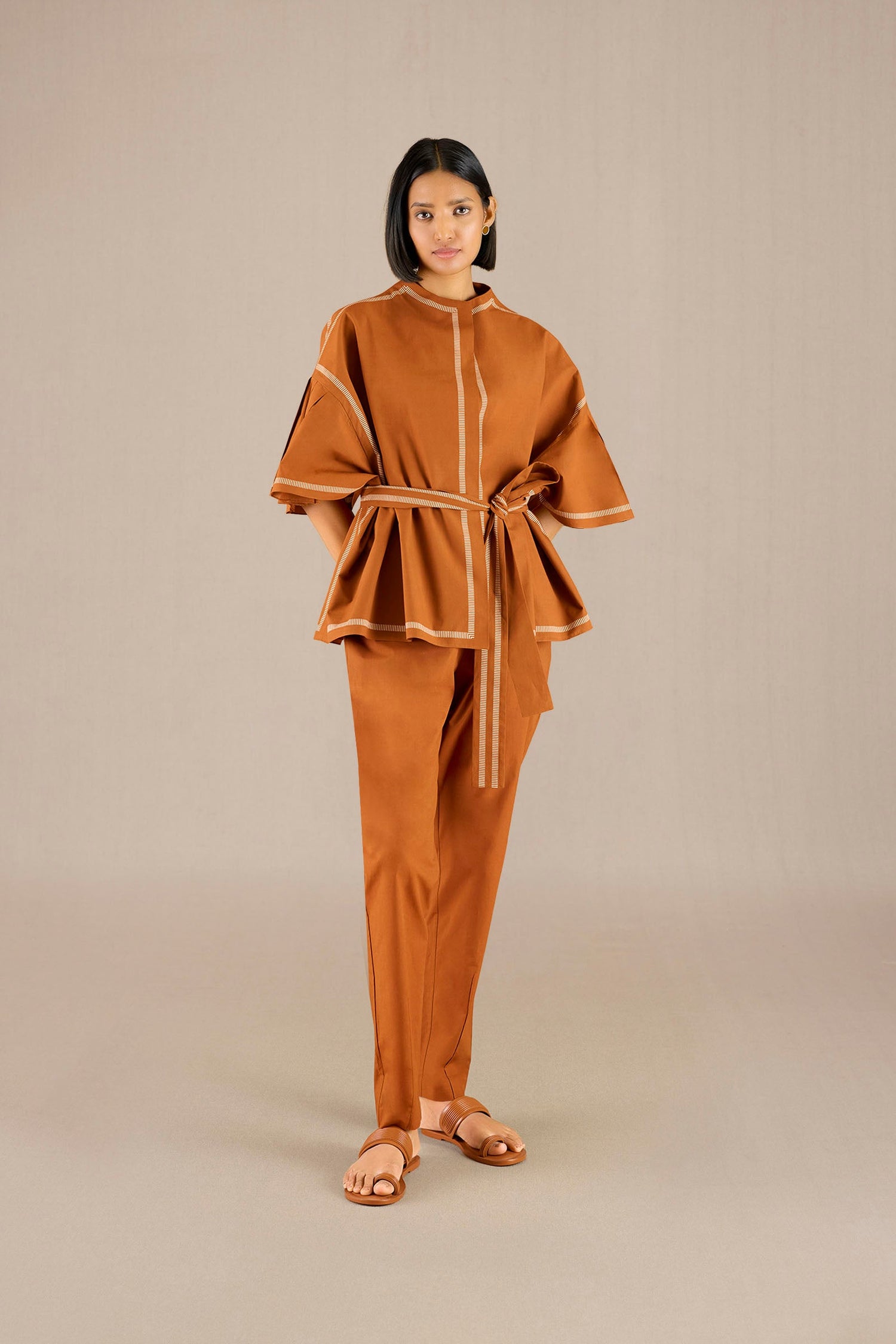  Cotton Rehma Top Set – Orange