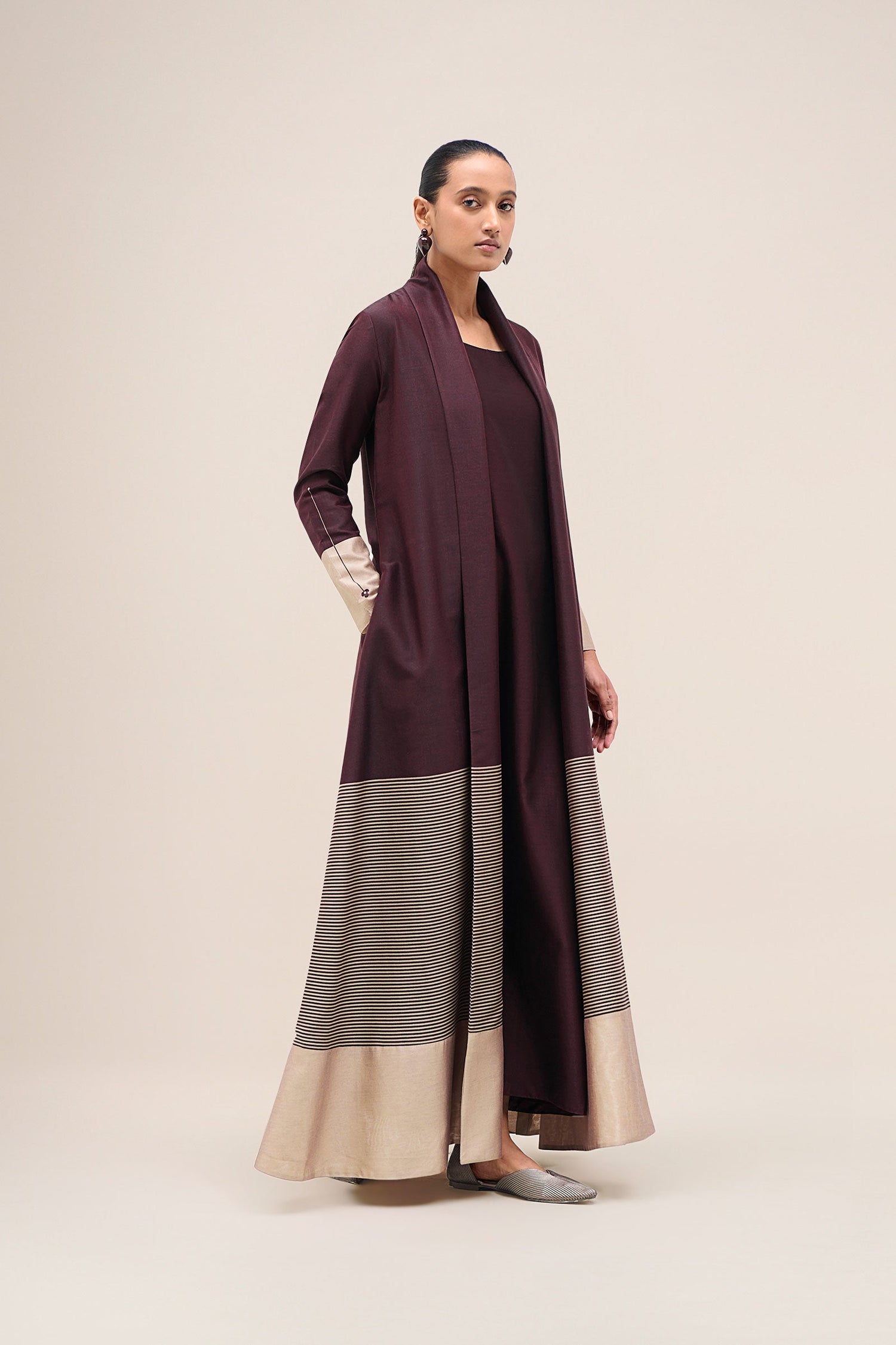  Chanderi Aziza Abaya Set – Red