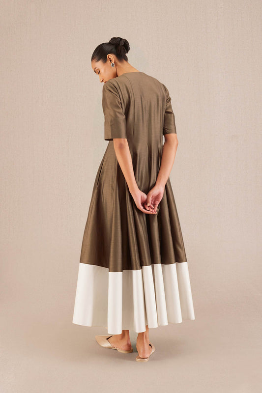 Chanderi Alizeh Dress – Beige