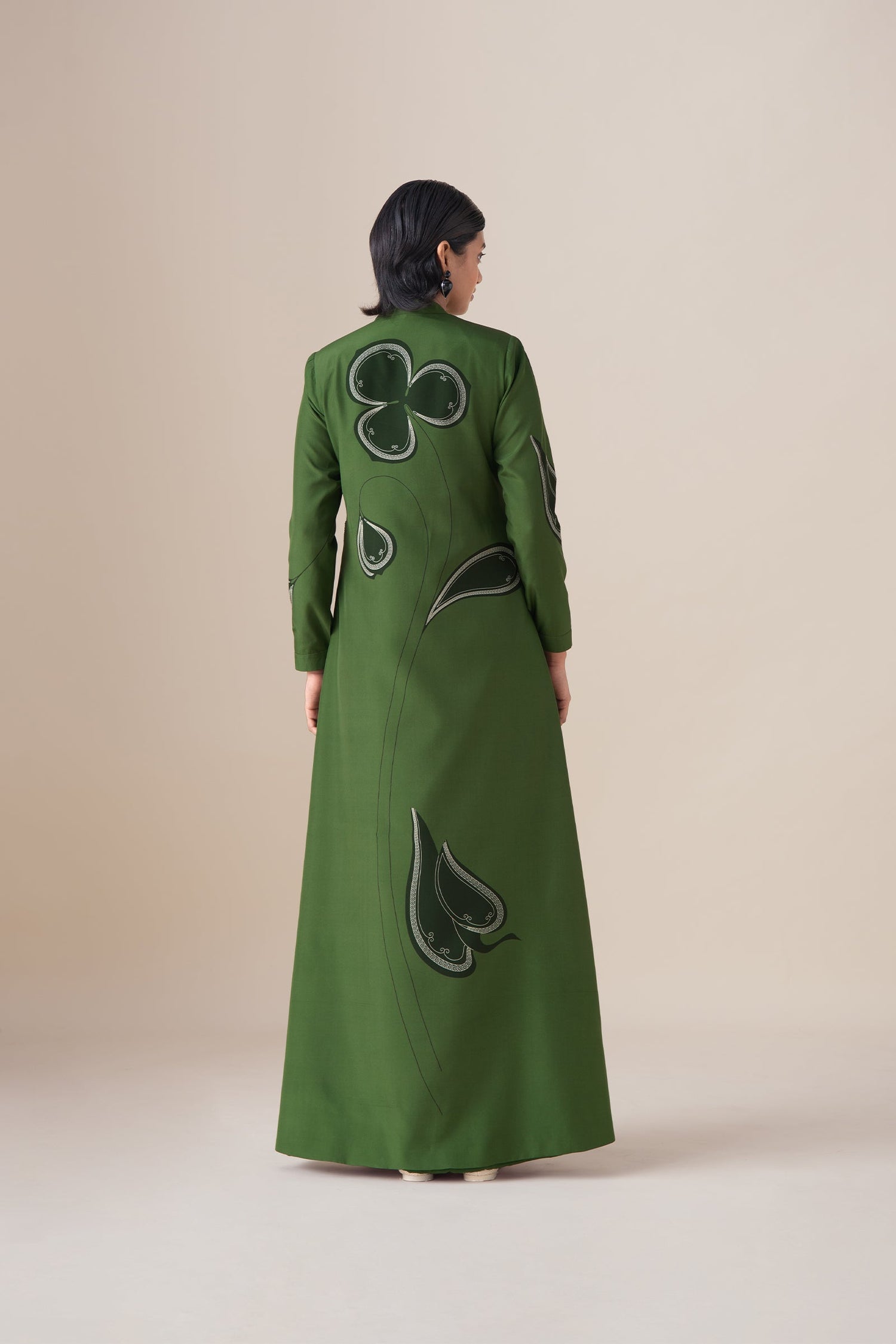  Habutai Saeeda Abaya Set – Green