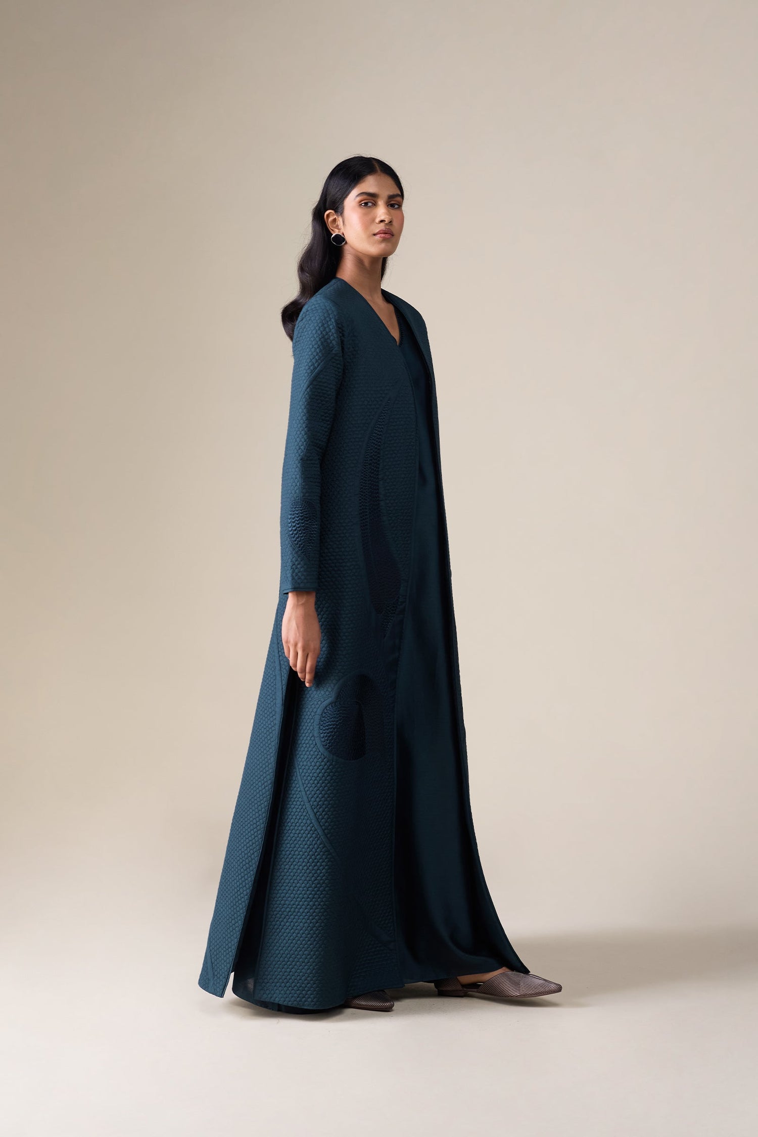 Silk Raziya Abaya Set – Blue