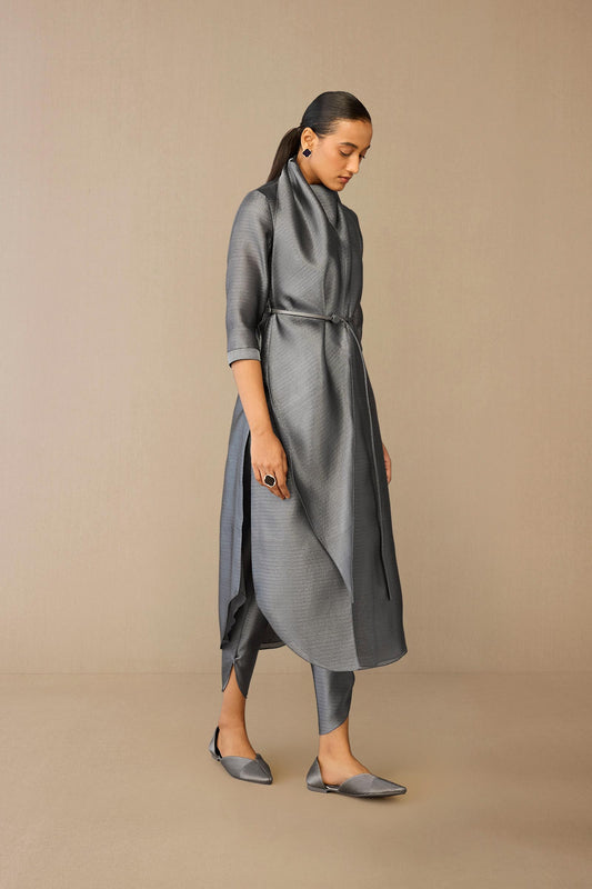 Brocade Avaia Tunic Set – Grey