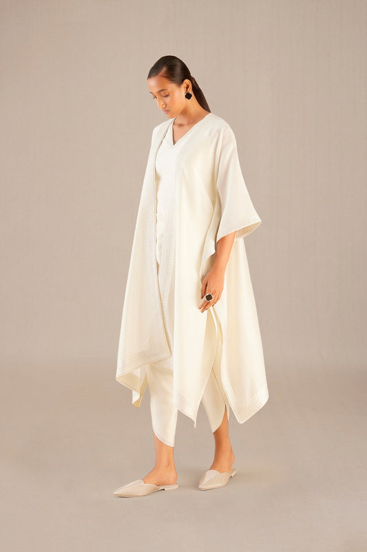 Chanderi Sefa Cape Set – Ivory
