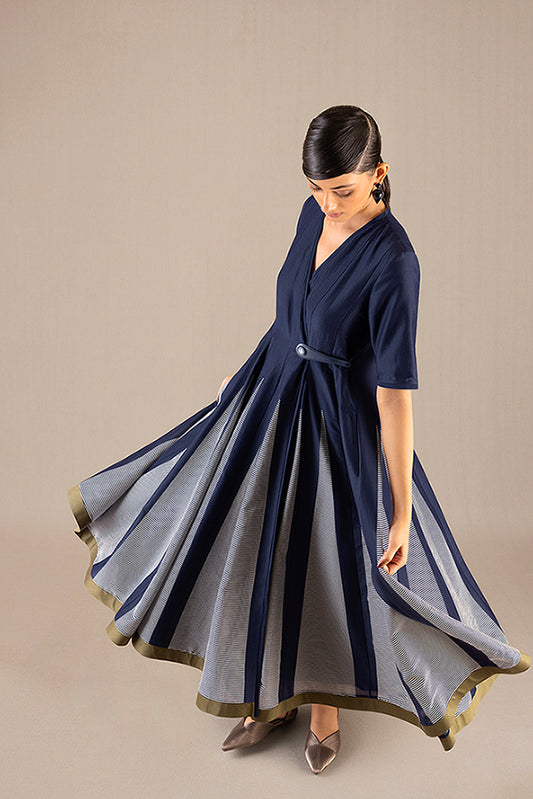 Chanderi Asma Dress – Blue