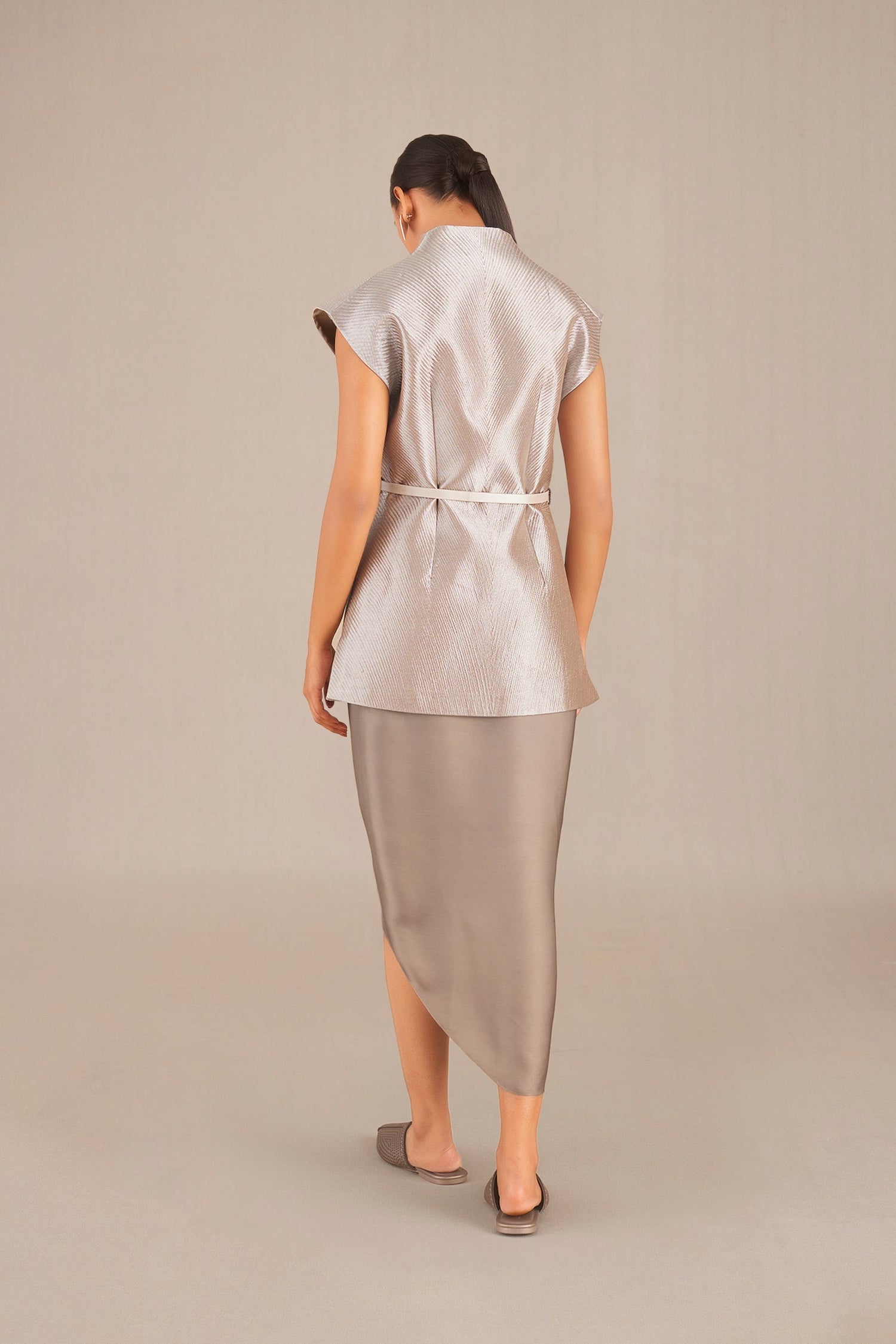 Effat Jacket Set - Metallic Silver JK  