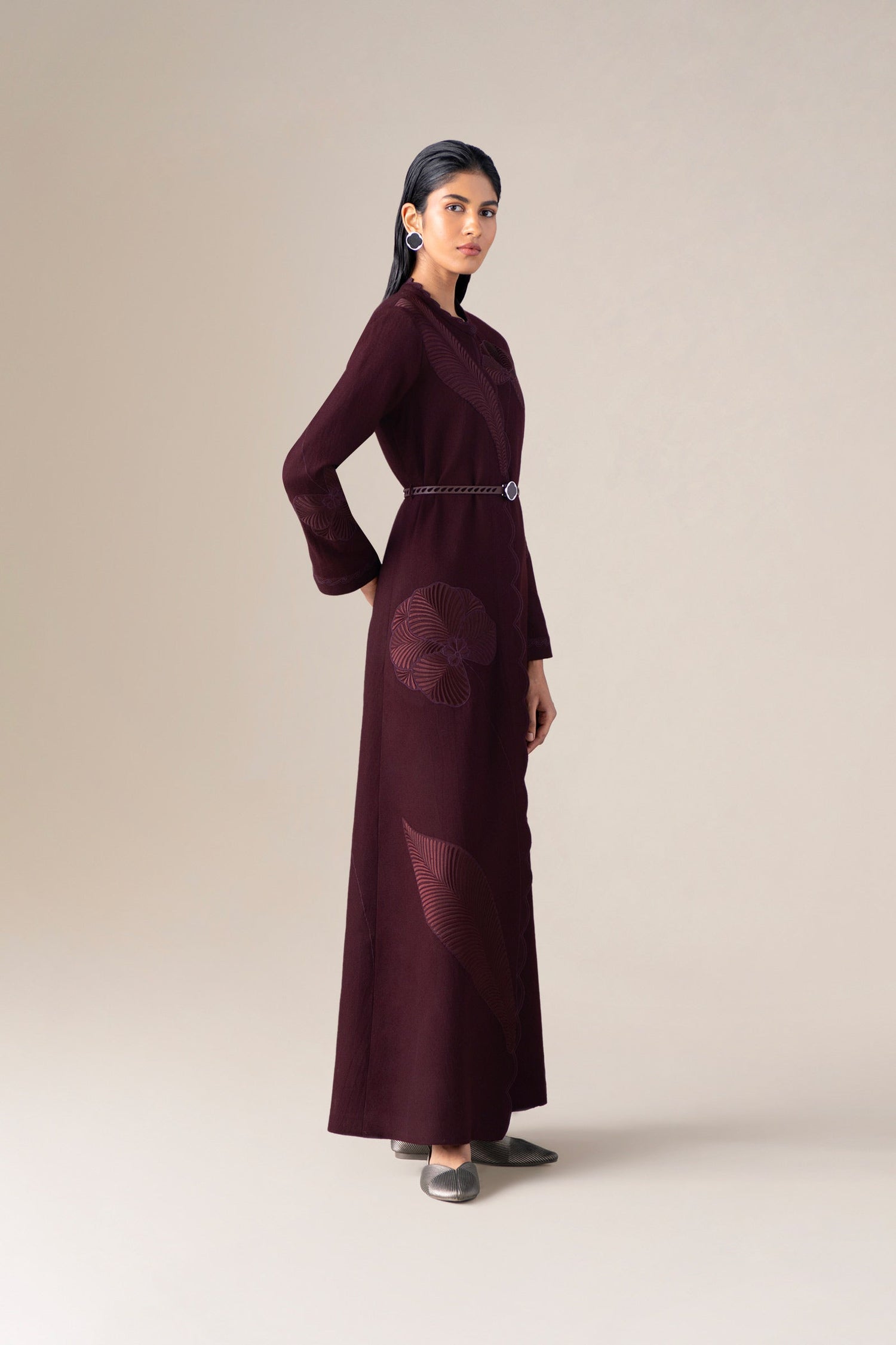  Wool Nahid Abaya Set – Red