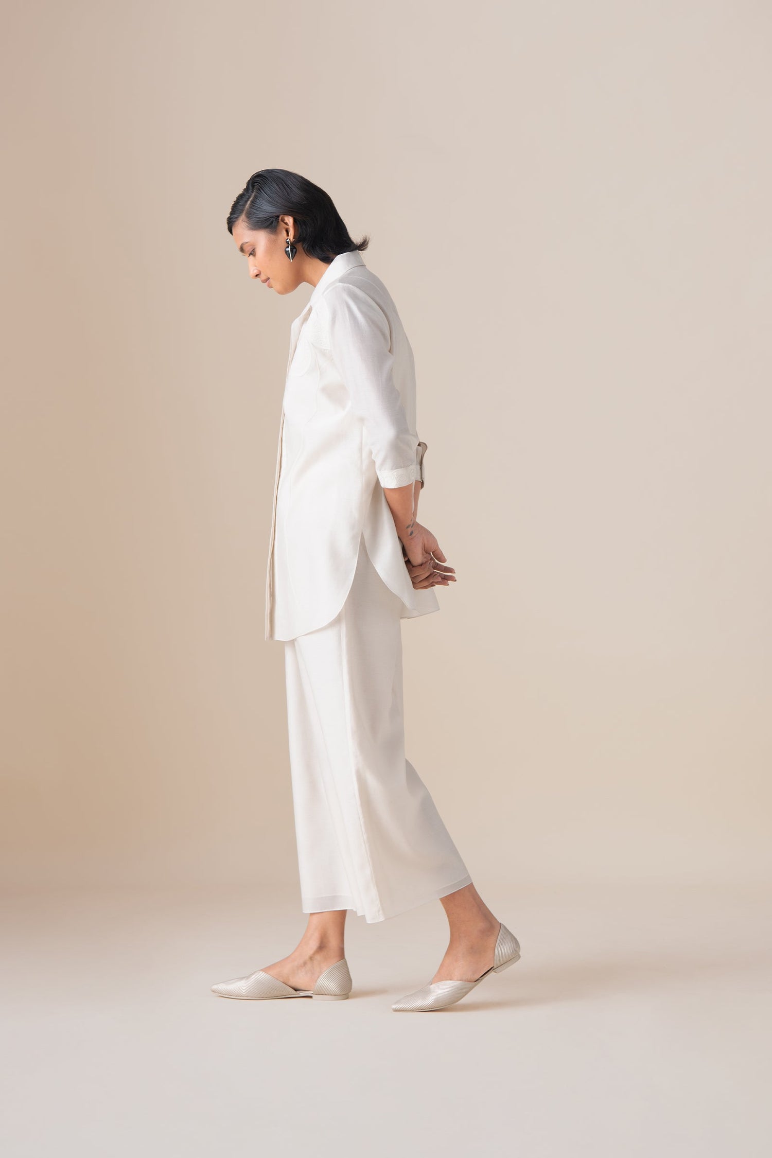  Chanderi Azea Shirt – Ivory