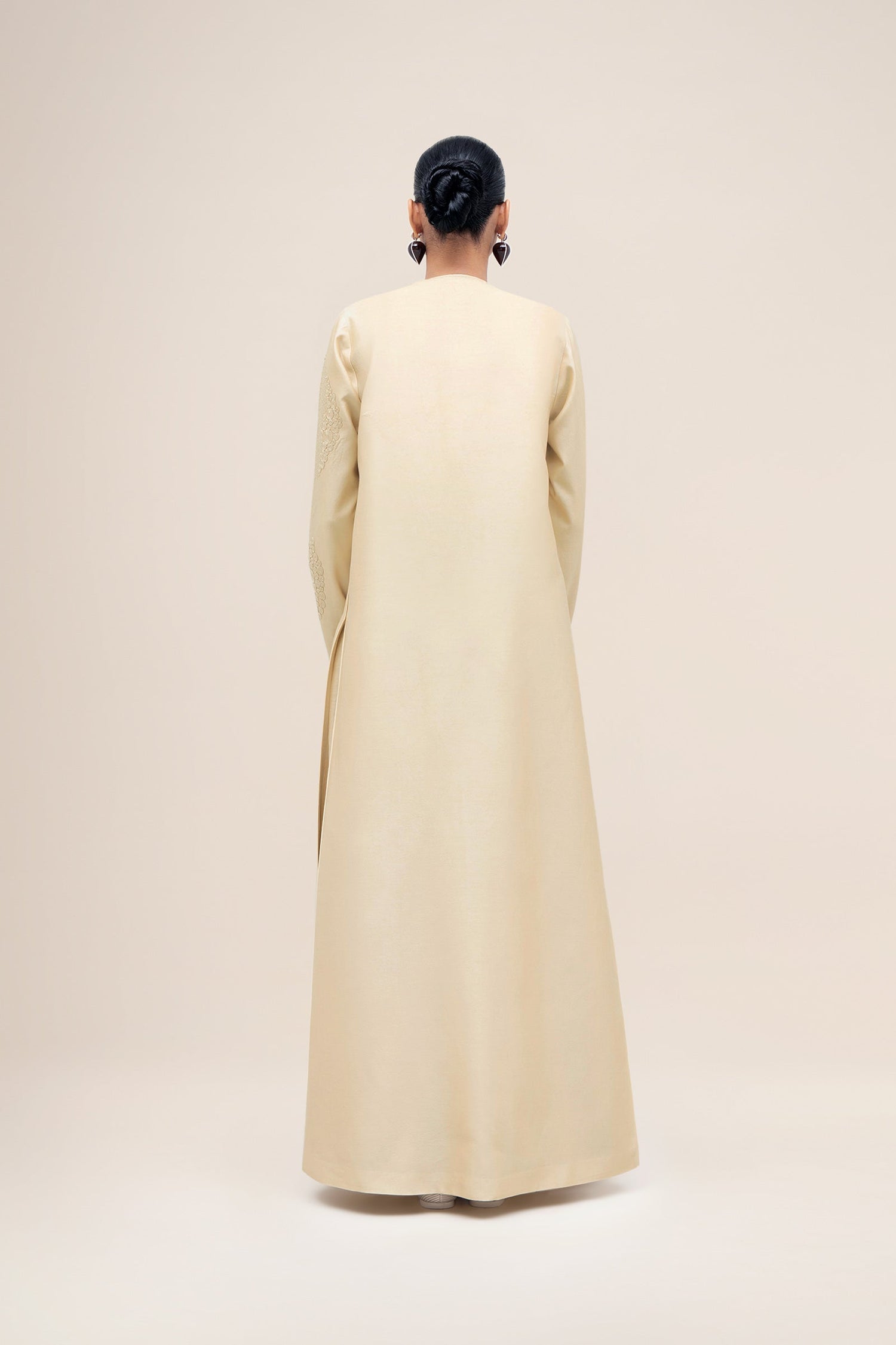  Chanderi Aayat Abaya Set – Beige