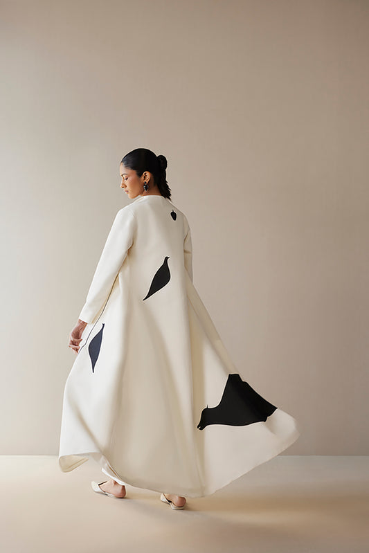 Linen Dilraz Abaya Set – Ivory