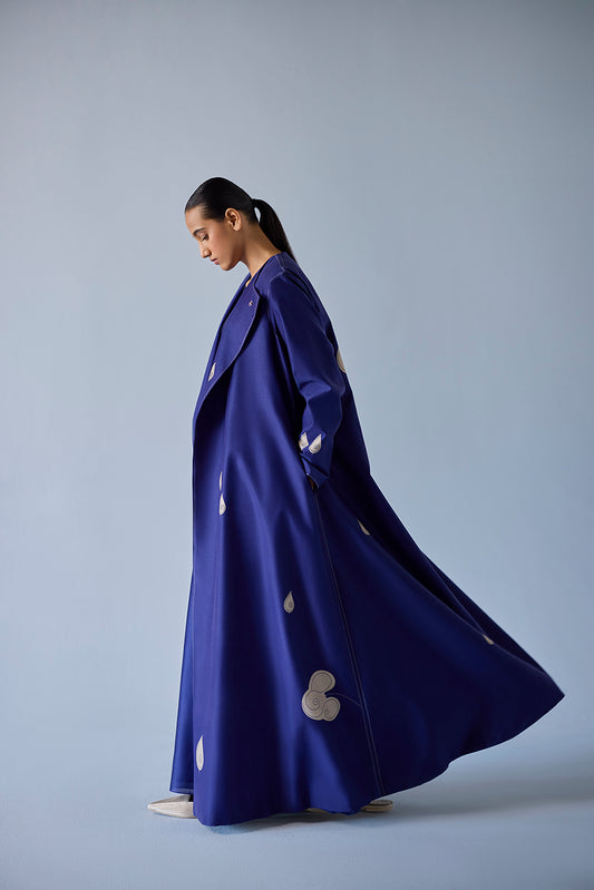 Chanderi Azar Abaya Set – Blue