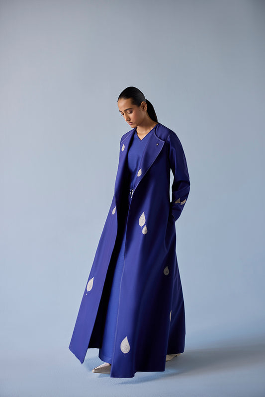 Chanderi Azar Abaya Set – Blue