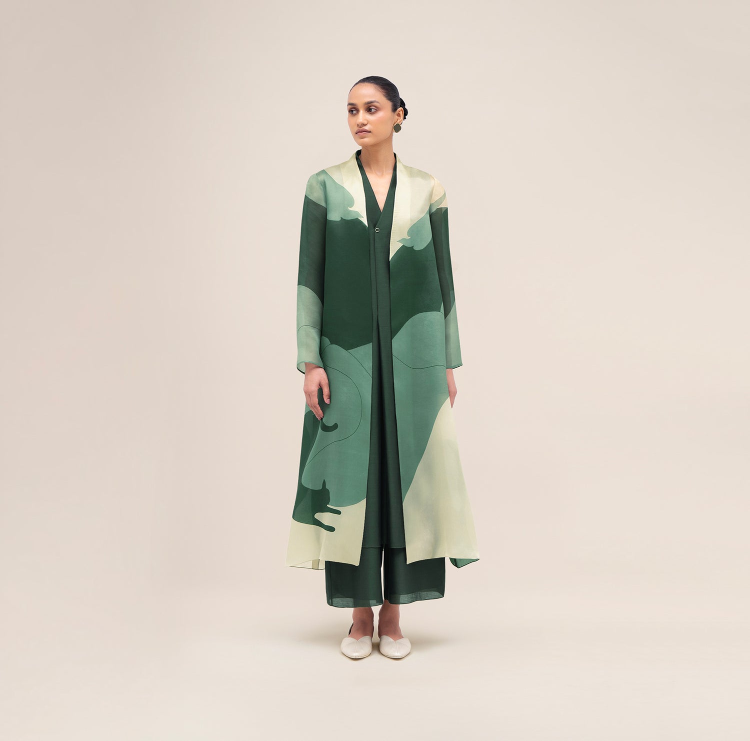  Silk Rinat Jacket Set – Green