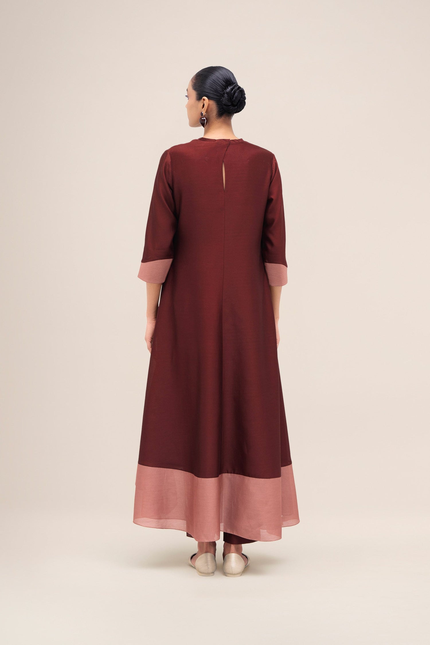  Chanderi Sama Kurta Set – Red